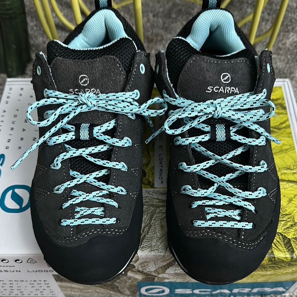 Scarpa Black and Turquoise Outdoor Shoes